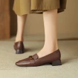 【WYPEX】現貨+預購 氣質金條真皮低跟女鞋 通勤上班女鞋(3色)