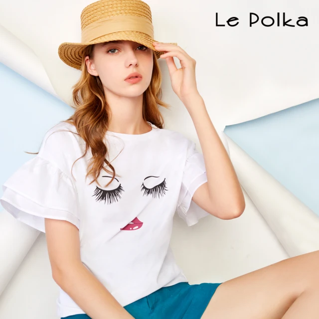 Le Polka 異材質拼接條紋連身洋裝-女 推薦