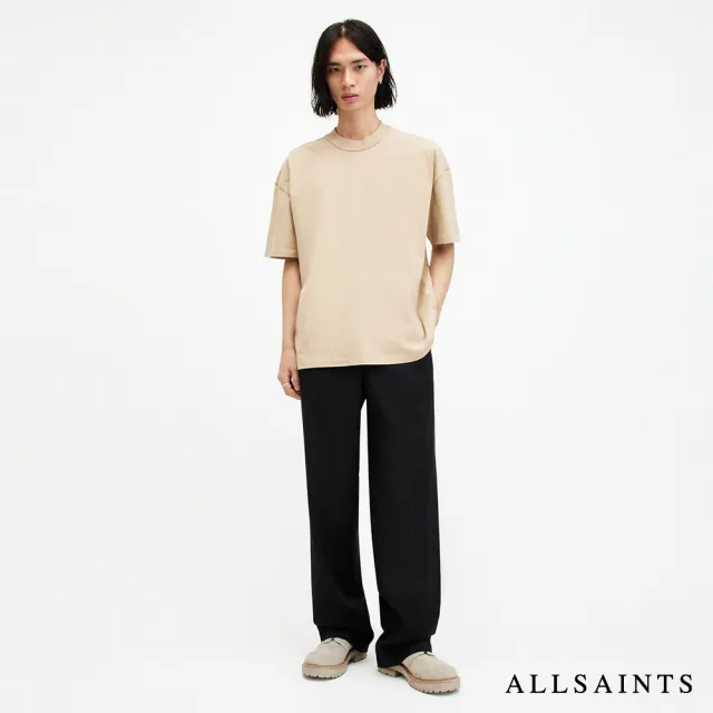 【ALLSAINTS】ISAC 舒適厚實寬鬆落肩純棉短袖T恤 M032JA(寬鬆版型)