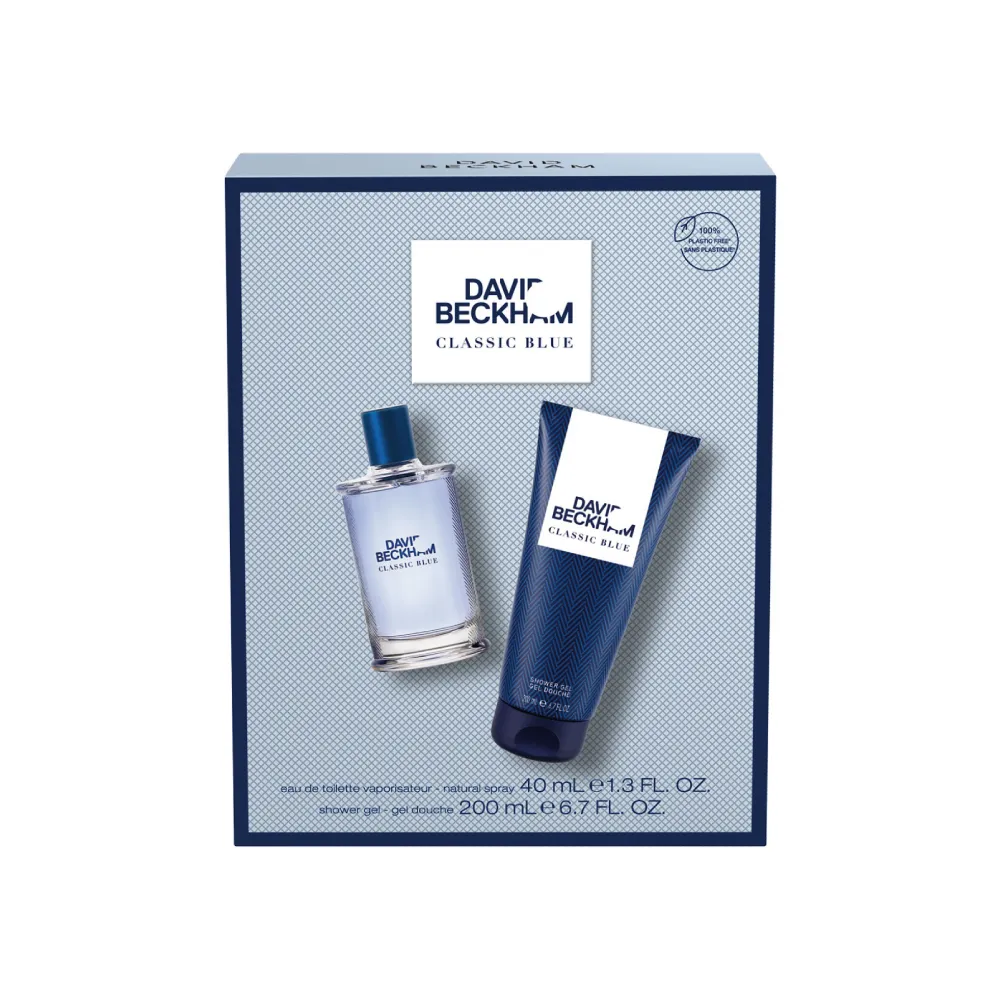 【David Beckham 大衛貝克漢】湛藍經典香氛禮盒 淡香水40ml+沐浴膠200ml(原廠公司貨)