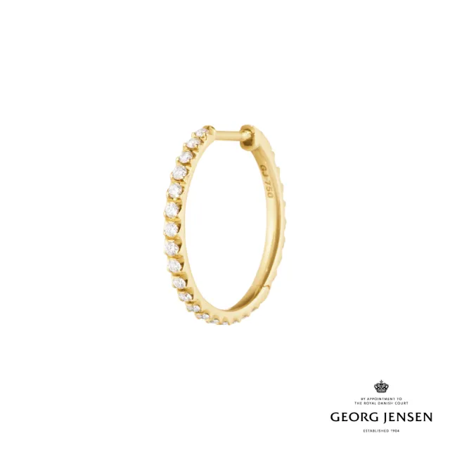 【Georg Jensen 喬治傑生】GEORG JENSEN SIGNATURE DIAMONDS 耳環 大號(18K黃金 鑽石 耳環)