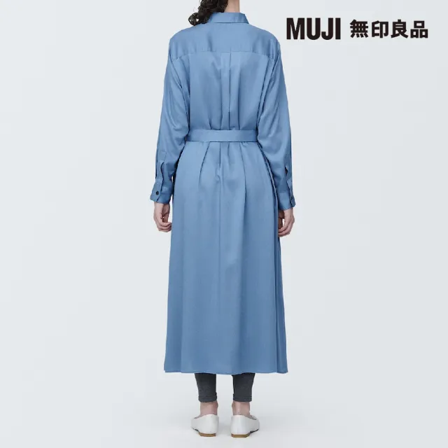 【MUJI 無印良品】女嫘縈混聚酯纖維長袖洋裝(共3色)
