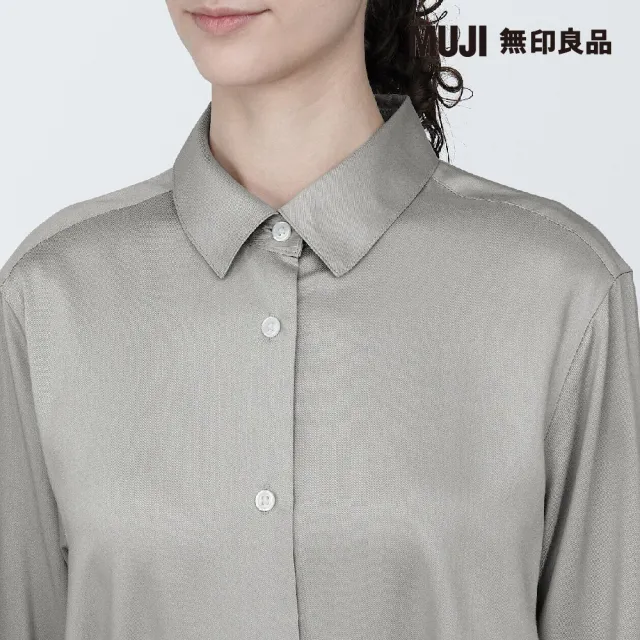 【MUJI 無印良品】女嫘縈混聚酯纖維長袖洋裝(共3色)