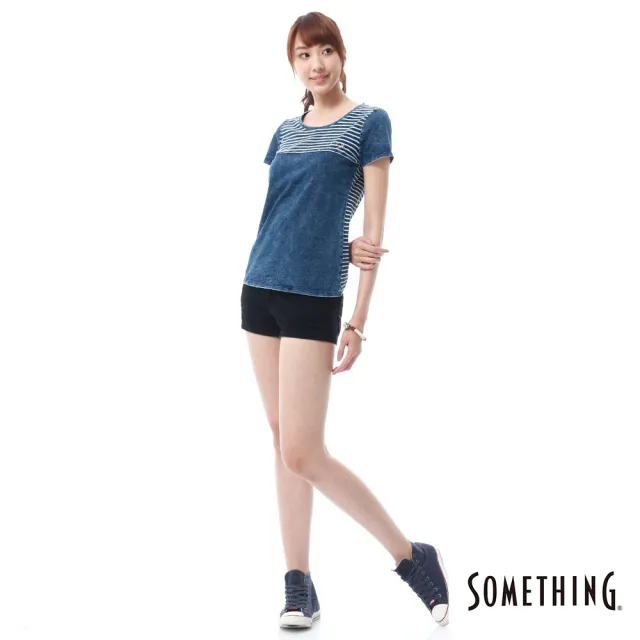 【SOMETHING】女裝 NEO短色褲(黑色)