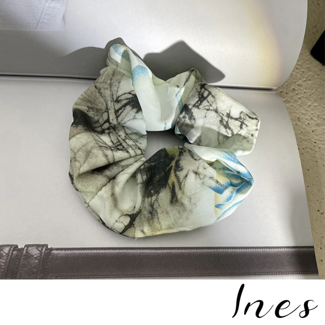 INES 水墨髮圈 線條髮圈/韓國設計復古浪漫水墨線條造型大