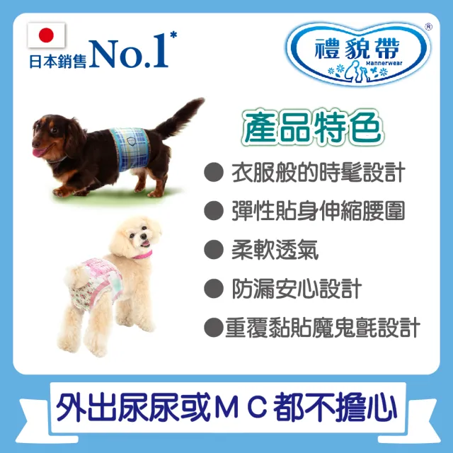 【Unicharm Pet禮貌帶】犬用禮貌帶/生理褲2包組(狗尿布/公母狗/SSS-LL)