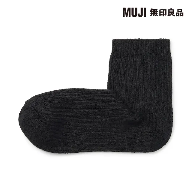 【MUJI 無印良品】女棉混足口柔軟寬螺紋直角短襪(共10色)