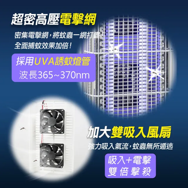 【勳風】雙燈管吸入電擊式捕蚊燈/可外接USB行動電源(DHF-S2188)