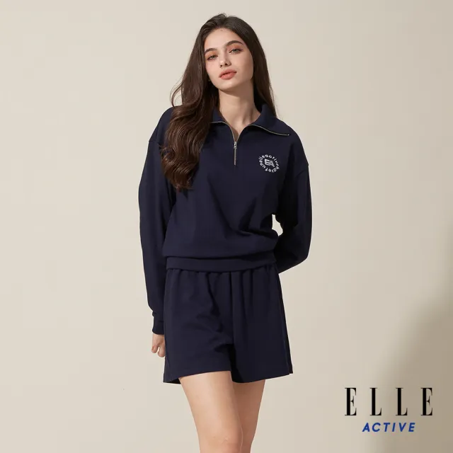 【ELLE ACTIVE】女款 休閒涼爽短褲-深藍色(EA24M2W3003#39)