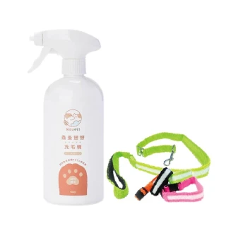 【愛家捷】MIDA PET 蟲蚤掰掰洗毛精1入贈LED發光寵物項圈牽繩組1組(台灣製造 寵物清潔)