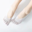 【89 zone】日系透氣矽膠蕾絲 女襪 隱形襪 淺口襪 五指襪 絲襪 1 雙(梅花款黑/白/灰)