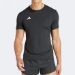 【adidas 愛迪達】Adizero E Tee 男款 黑色 上衣 亞洲版 運動 慢跑 訓練 修身 吸濕排汗 短袖 IN1156