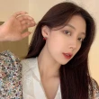 【MISA】韓國設計S925銀針可愛寶石美鑽小櫻桃造型耳釘 耳環(S925銀針耳環 寶石耳環 櫻桃耳環)