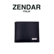 【ZENDAR】台灣總代理 限量2折 頂級皮革碳纖維紋8卡短夾 朱利安系列 全新專櫃展示品(黑色 贈禮盒提袋)