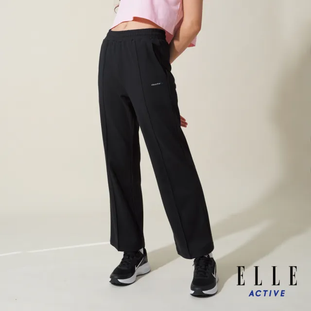 【ELLE ACTIVE】女款 修身小喇叭長褲/寬褲-黑色(EA24S2W3404#99)