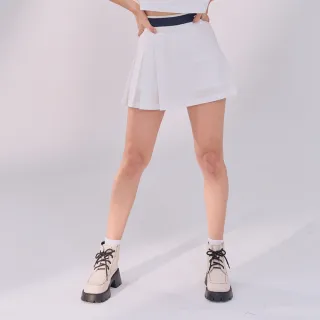 【ELLE ACTIVE】女款 剪接配色短裙/褲裙-白色(EA24M2W2101#90)