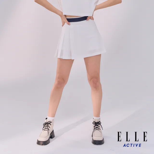 【ELLE ACTIVE】女款 剪接配色短裙/褲裙-白色(EA24M2W2101#90)