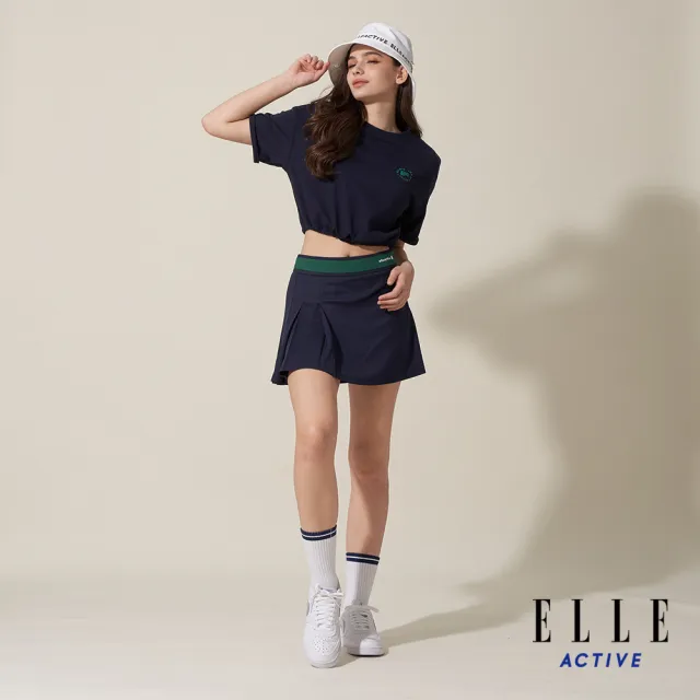 【ELLE ACTIVE】女款 剪接配色短裙/褲裙-深藍色(EA24M2W2101#39)