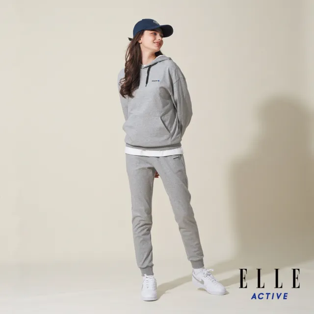 【ELLE ACTIVE】女款 乾爽舒適束口運動褲-淺灰色(EA24S2W3403#93)