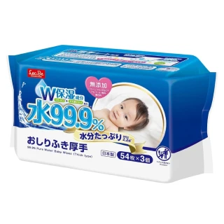 【LEC】純水99.9%水分增量厚型濕紙巾54抽x3包入(日本評選雙冠軍濕紙巾)