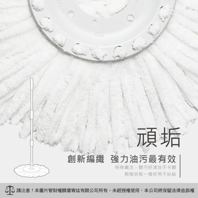 【好神拖】輕巧手壓式拖把架-袋裝+2布盤(抗油汙布盤)
