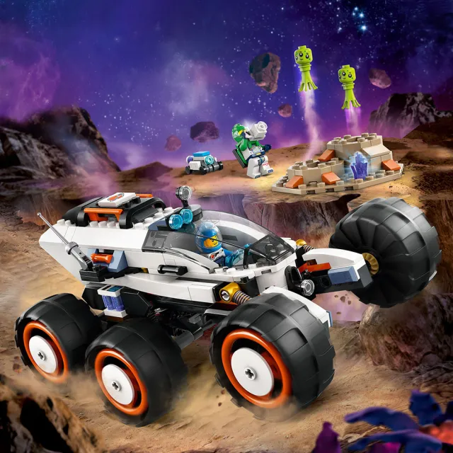 【LEGO 樂高】城市系列 60431 太空探測車和外星生物(兒童玩具 STEM科學教育)