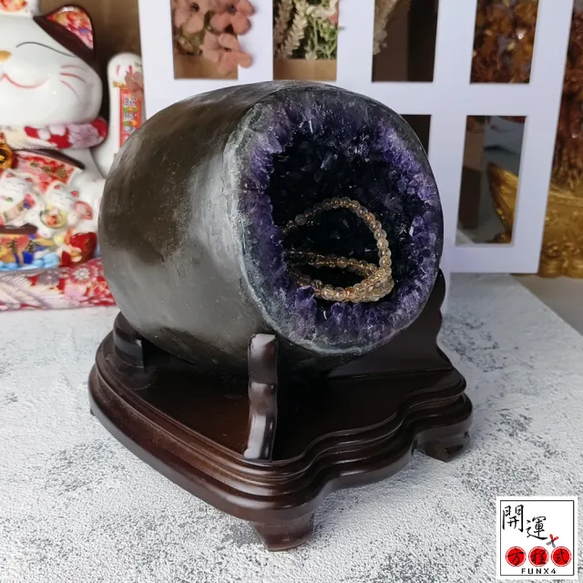 【開運方程式】紫晶洞l正圓EXP豔紫AGH64(3.5-4kgl紫水晶洞l烏拉圭錢袋子l隨機出貨)