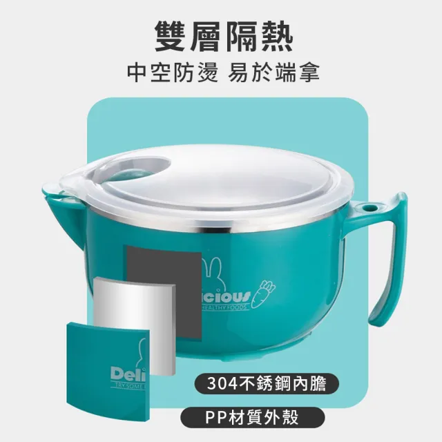 【CW 可營生活選物】韓式 304不鏽鋼雙層隔熱泡麵碗 1000ml(泡麵碗/露營碗/旅遊碗/附瀝水孔)