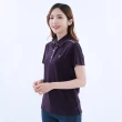 【遊遍天下】女款格紋抗UV短袖機能POLO衫 暗紫(M-2L)