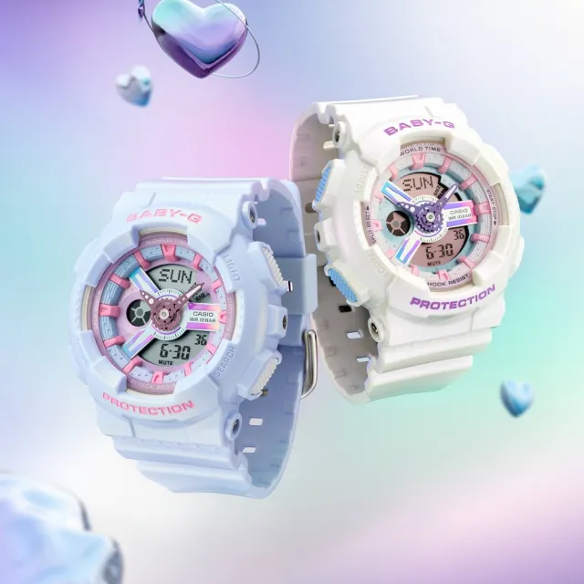 CASIO 卡西歐】BABY-G 夢幻未來風甜心雙顯腕錶-紫43.4mm(BA