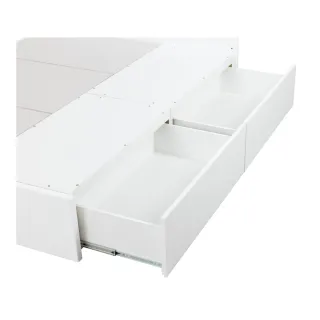 【NITORI 宜得利家居】◎雙人床座 床架 NS-001 WH 抽屜款(床座 床架 抽屜 NS-001)