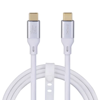 【PX 大通】ACC3X-1W 白色 1米 USB3.2 C to C Gen2 超高速充電傳輸線(影音+數據+充電/GEN2 10倍快傳/240W)