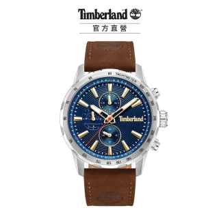 【Timberland】男錶KENNEBUNK系列 肯邦風格多功能腕錶 皮帶-藍色/棕色46mm(TDWGF0041501)
