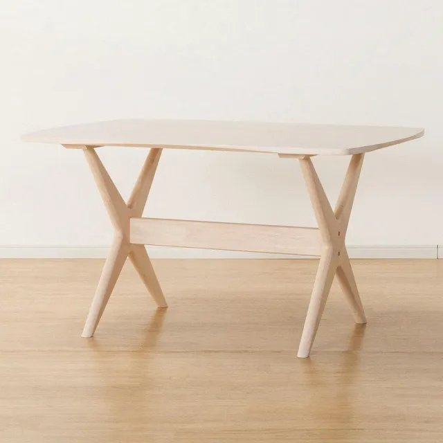 【NITORI 宜得利家居】◎耐磨耐刮皮革款 實木餐桌椅3件組 RELAX 120 WIDE NS WW/IV 橡膠木
