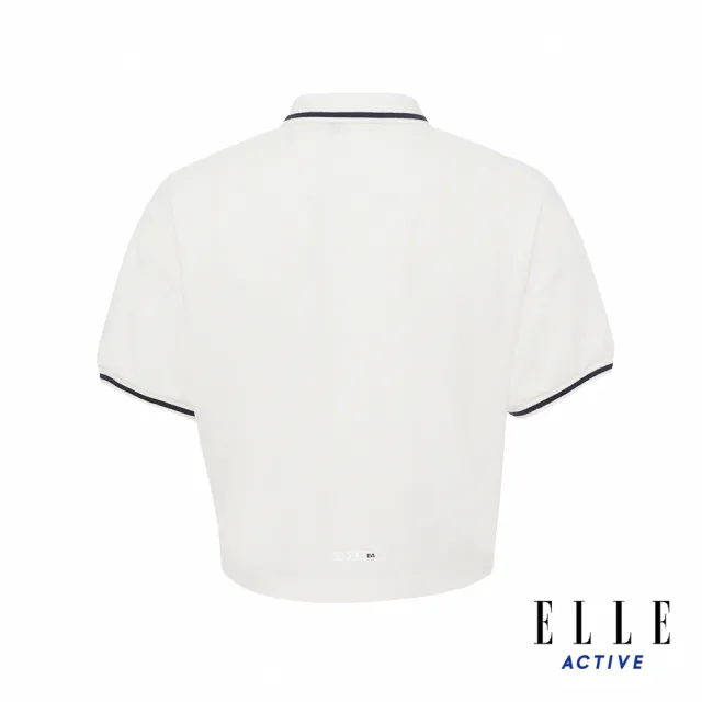 【ELLE ACTIVE】女款 短版寬鬆短袖POLO衫-白色(EA24M2W1105#90)