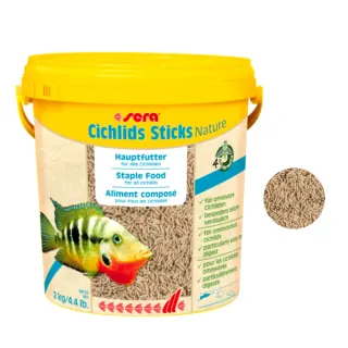 【Sera 德國】慈鯛棒 飼料 大桶裝 2kg/Cichlids Sticks/含螺旋藻.磷蝦.幼蟲(中大型 慈鯛專用飼料)