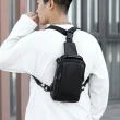 【Janyo】多功能時尚防水尼龍斜背包 USB充電 男士休閒包(單肩包/側背包/胸包)