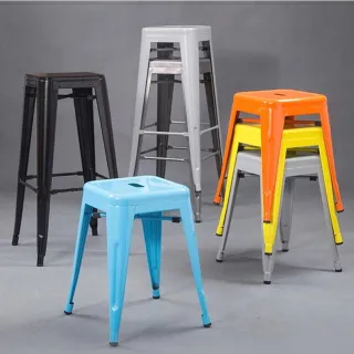 【藍色的熊】LOFT工業風鐵皮椅 76cm 5張(加厚版 吧台椅 鐵皮椅 餐椅 高腳椅 工作椅  吧椅)