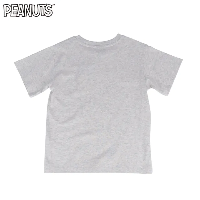 【SNOOPY 史努比】史努比大微笑兒童圓領短T(藍色/麻白色)