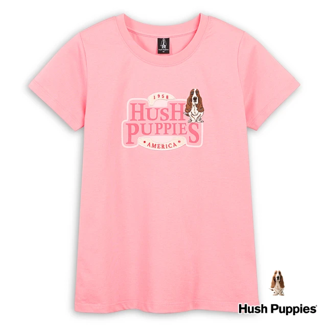 Hush Puppies 女裝 帽T 繡花貼布領巾狗長版帽T