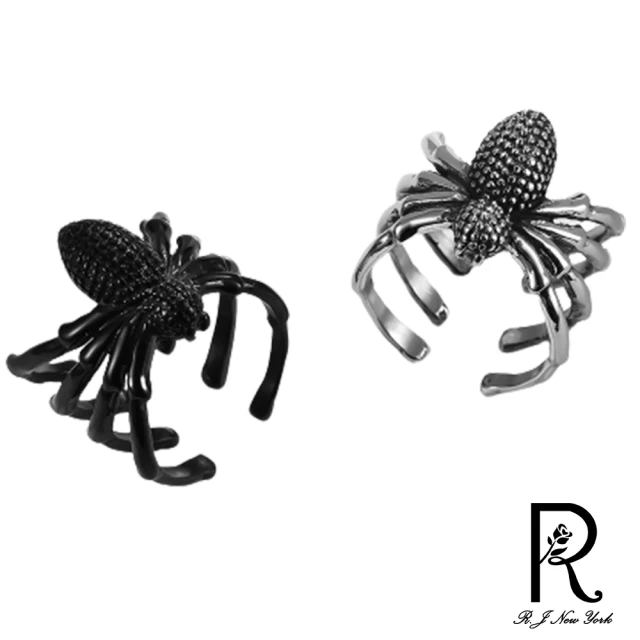 【RJ New York】個性毒蜘蛛可調不鏽鋼戒指(2色戒圍可選)