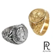 【RJ New York】羅馬帝國女王頭硬幣寬版精鋼戒指(2色戒圍可選)