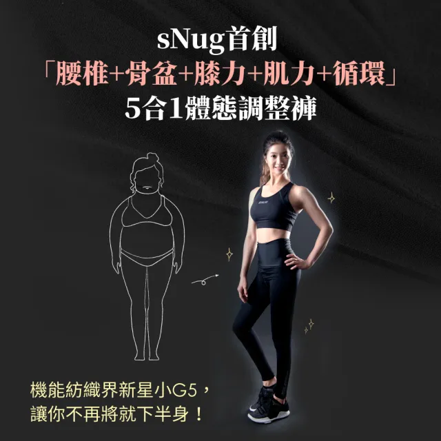 【sNug 給足呵護】體態調整機能壓縮褲+運動抗臭內著 1+1組合(快排塑身褲/體態雕塑/登山褲/防鐵腿)