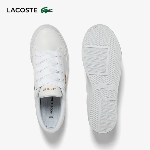 【LACOSTE】女鞋-Ziane厚底皮革運動鞋(白色)