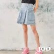 【IGD 英格麗】速達-網路獨賣款-特殊剪裁一片式牛仔短裙(藍色)