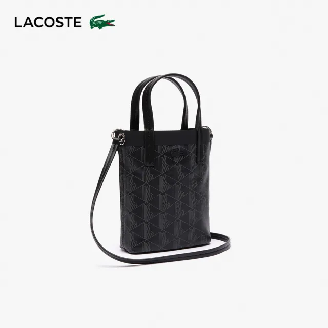 【LACOSTE】包款-印花塗層帆布迷你托特包(雙11限定 1111 黑色)