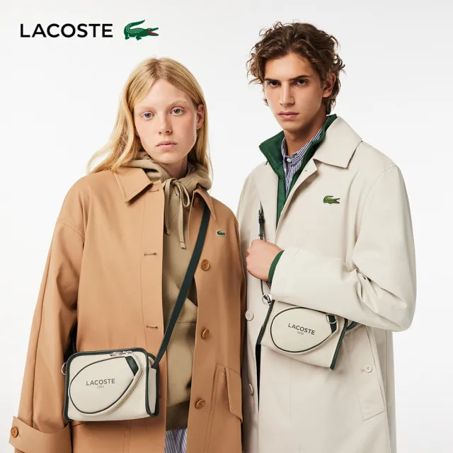 【LACOSTE】包款-網球風帆布小包(雙11限定 1111 白色)