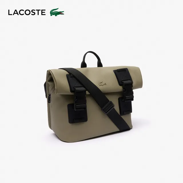 【LACOSTE】包款-捲頂開口口袋側背包(海藻綠)