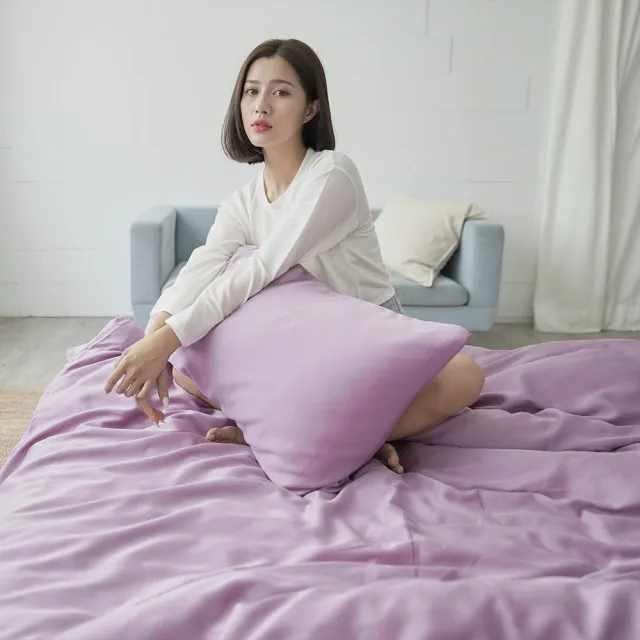 【BUHO 布歐】均一價 台灣製60支100%天絲簡約素色床包枕套組-雙人/加大(多款任選)