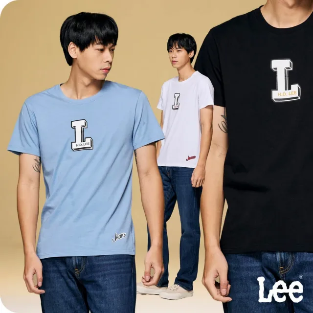 【Lee 官方旗艦】男裝 短袖T恤 / L字母印花 共4色 標準版型(LB402028)